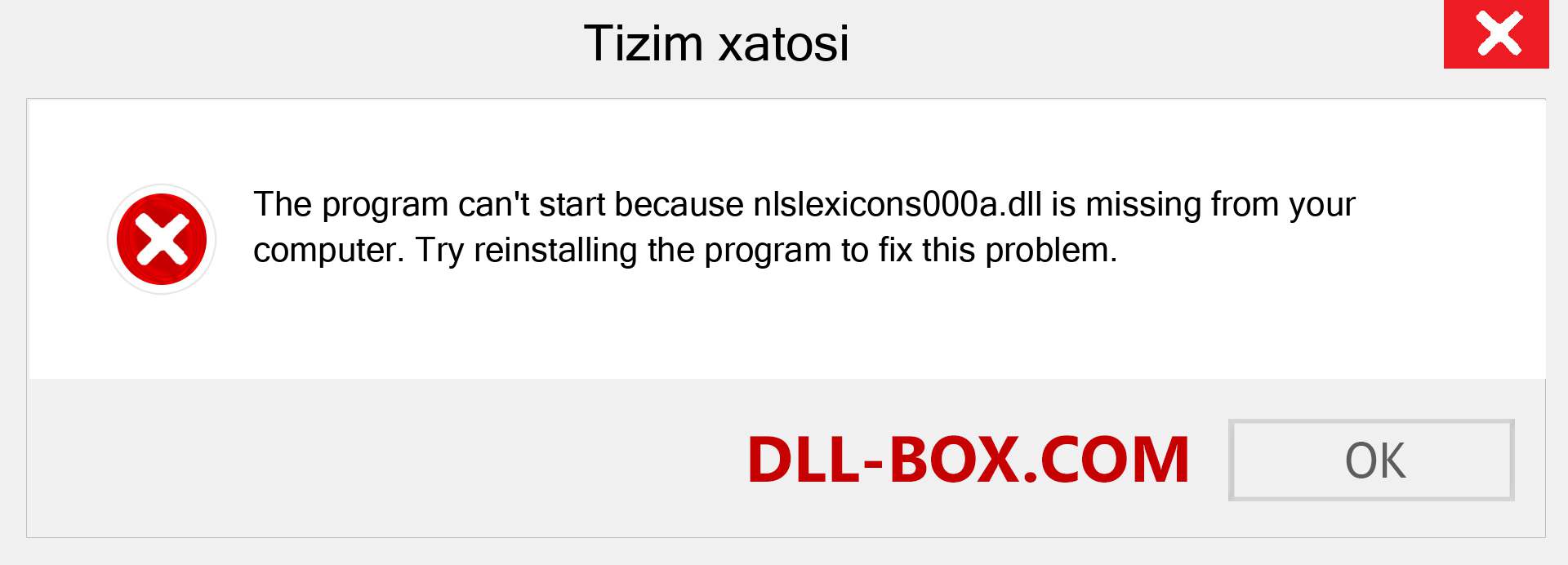 nlslexicons000a.dll fayli yo'qolganmi?. Windows 7, 8, 10 uchun yuklab olish - Windowsda nlslexicons000a dll etishmayotgan xatoni tuzating, rasmlar, rasmlar